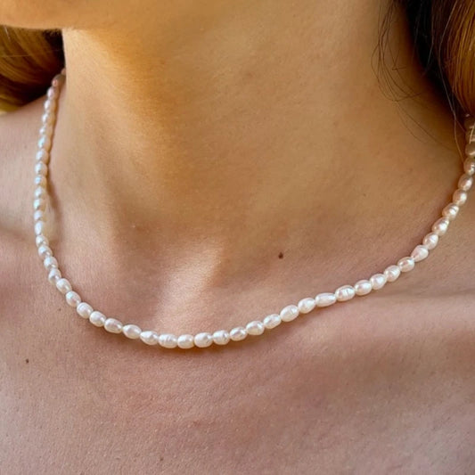 Dainty Freshwater Rice Pearl Necklace